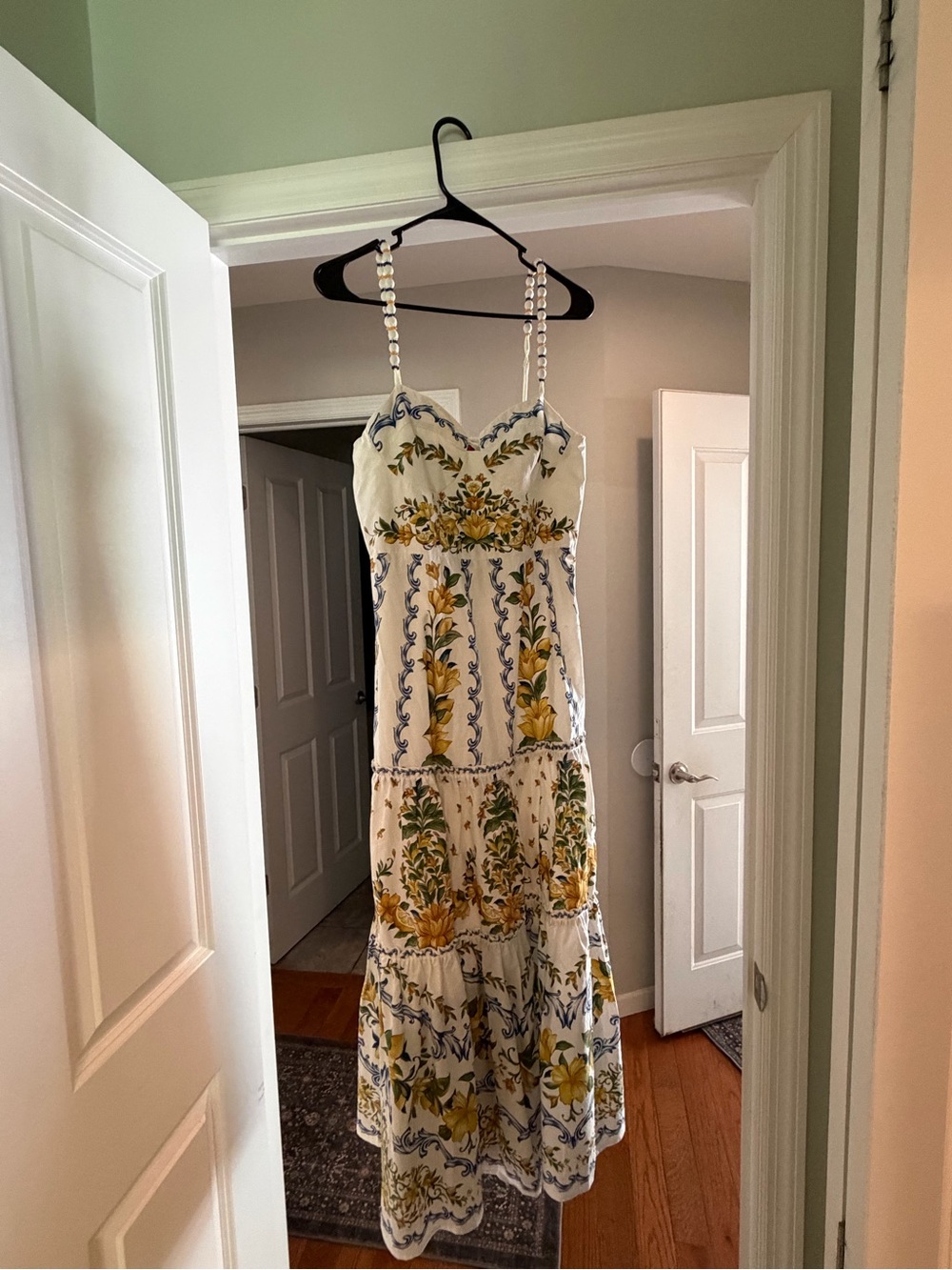 FARM Rio White Midi Dress with Yellow & Blue Floral Print - Picture 9 of 9